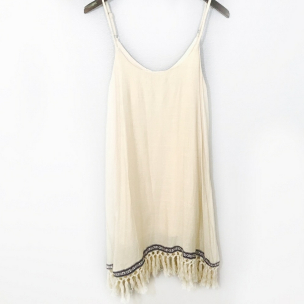 Be beach by Exist Beige fringe tassel dress